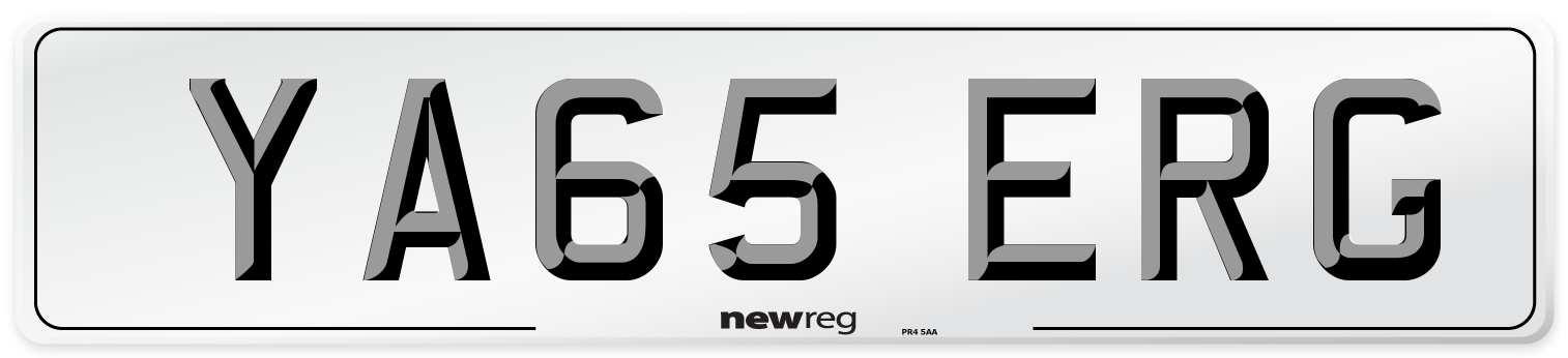 YA65 ERG Number Plate from New Reg